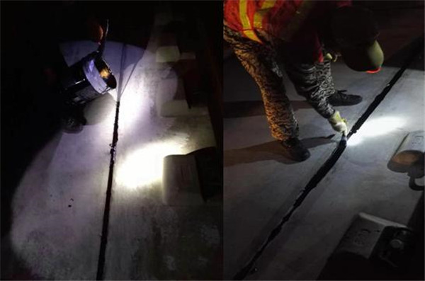 填充PTN材料嵌縫密封，抹平壓實